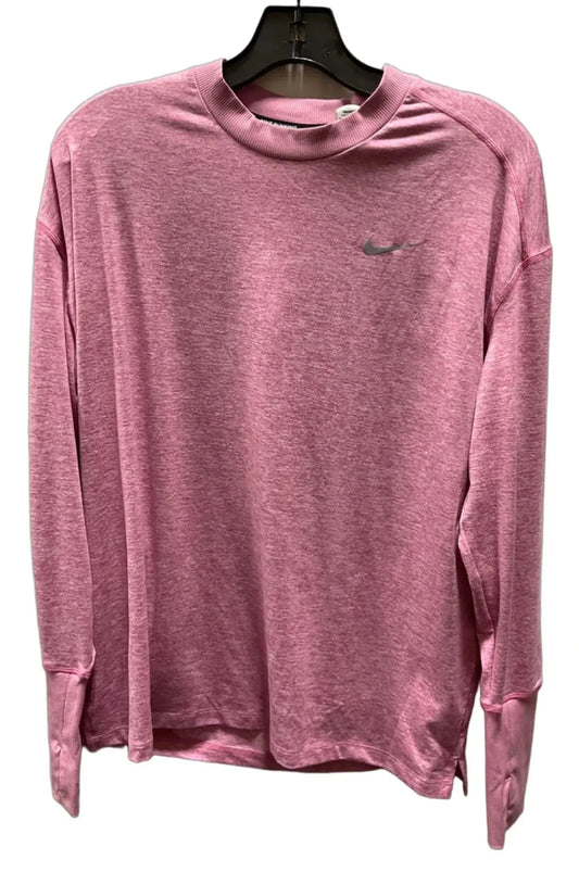 Athletic Top Long Sleeve Collar By Nike In Pink, Size: Xl