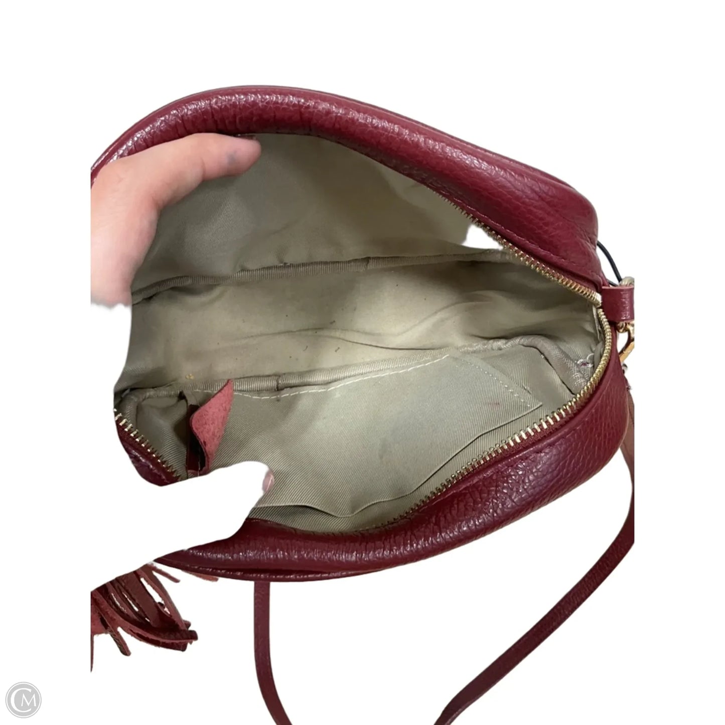 Handbag Leather By Cmf, Size: Small