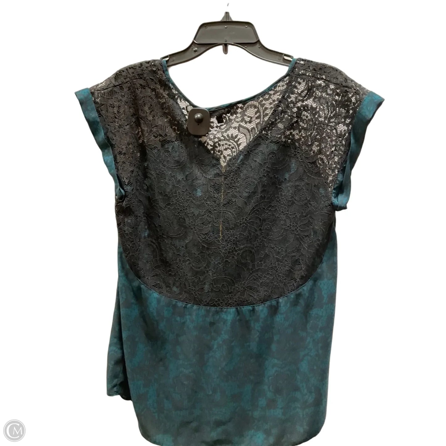Top Sleeveless By Express In Black & Green, Size: L