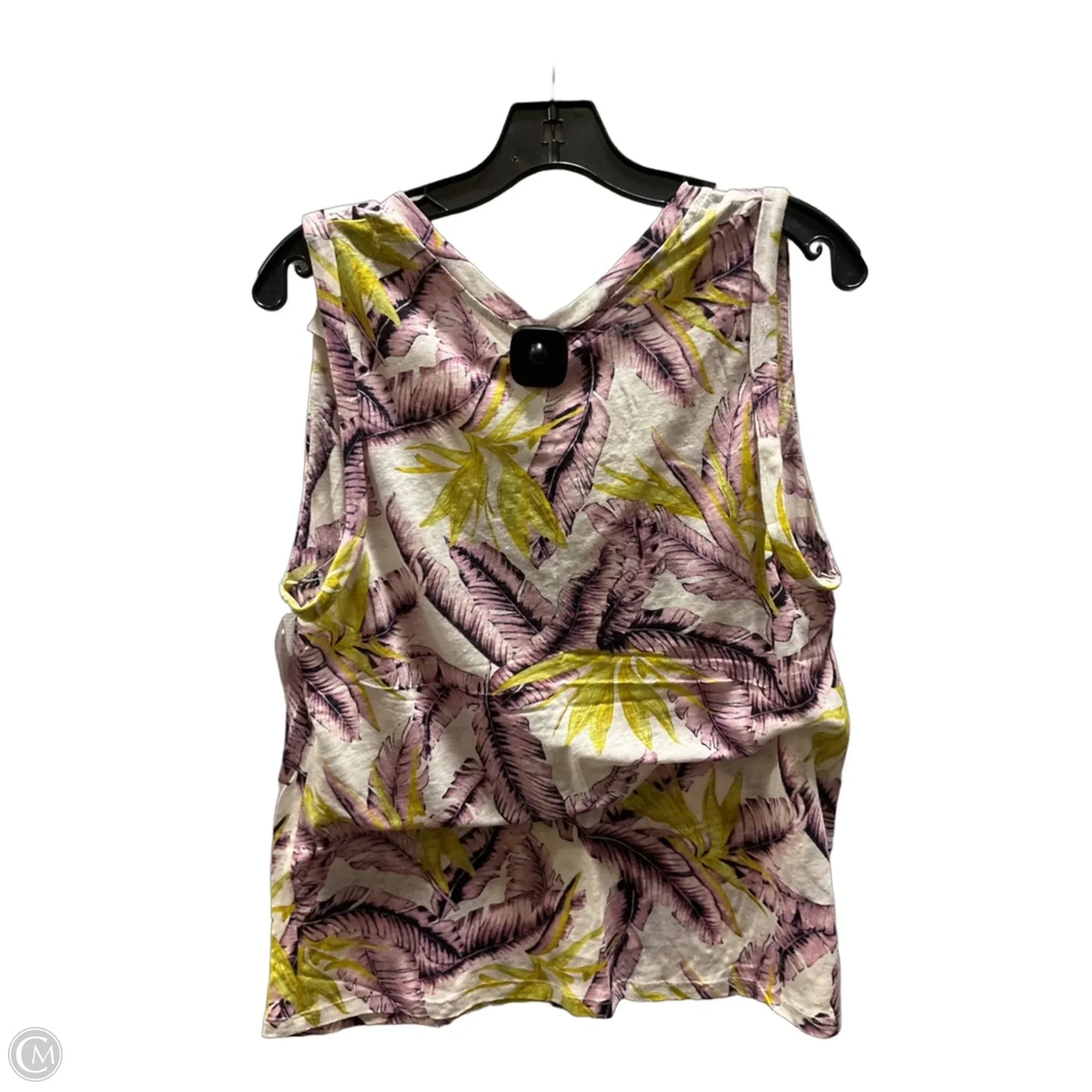 Top Sleeveless By Loft In Purple & White, Size: L