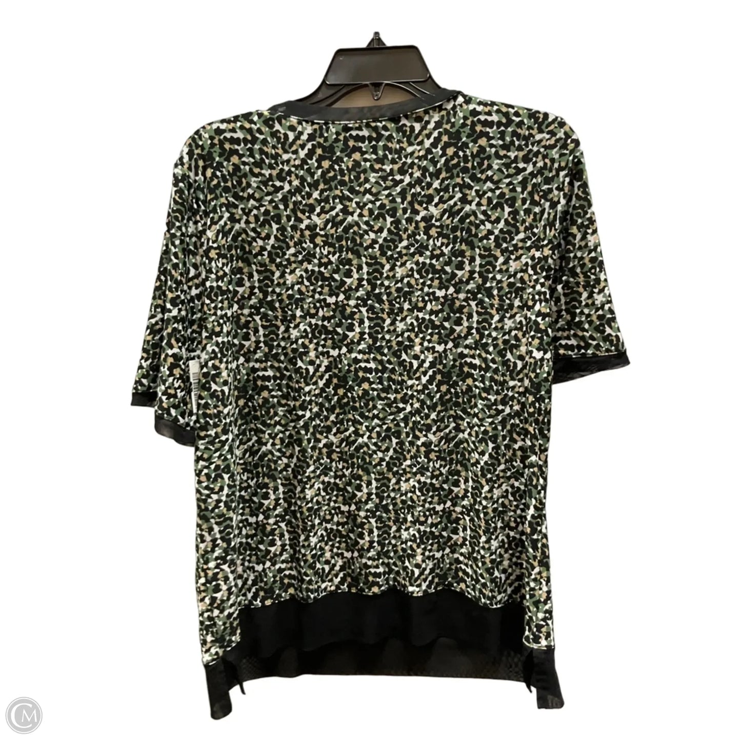 Top Short Sleeve By Anne Klein In Black & Green, Size: L