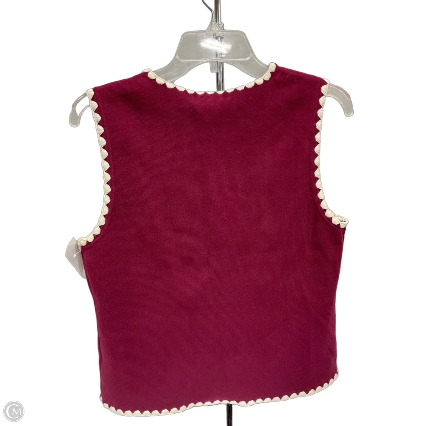 Top Sleeveless By Skies Are Blue In Red & White, Size: M