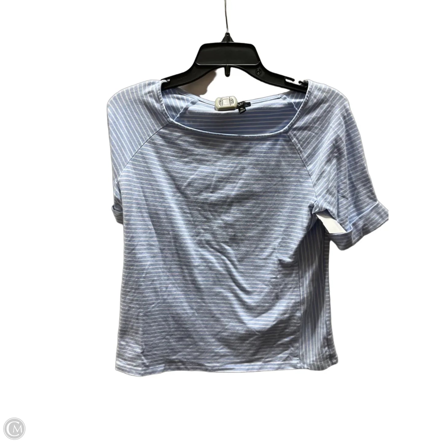 Top Short Sleeve By Talbots In Striped Pattern, Size: M