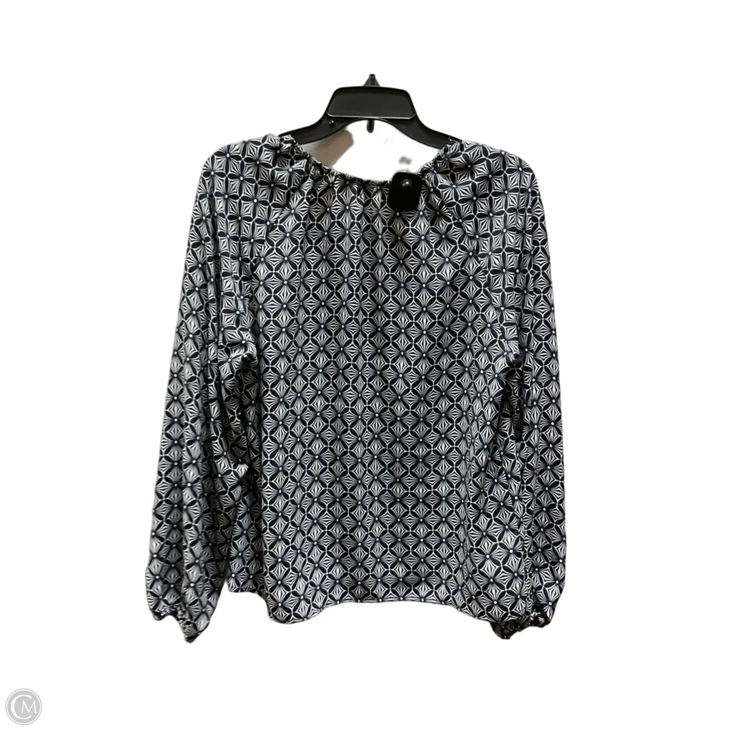 Top Long Sleeve By Loft In Blue & White, Size: L