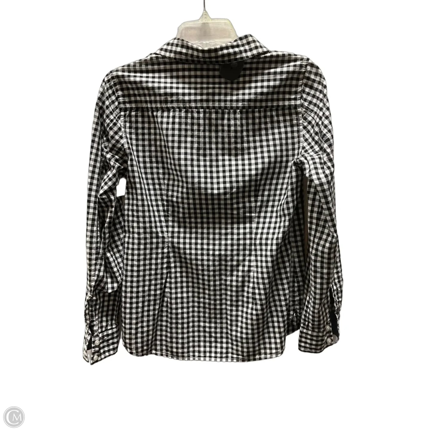 Blouse Long Sleeve By Tommy Hilfiger In Black & White, Size: M