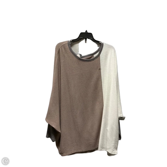 Top Long Sleeve By Maurices In Brown & White, Size: 3x