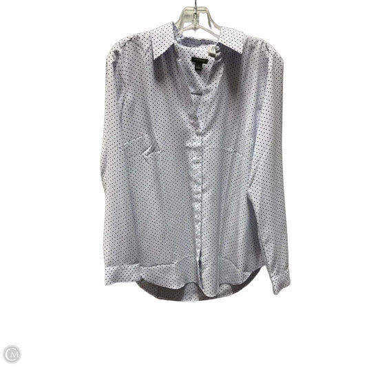 Blouse Long Sleeve By Ann Taylor In Blue, Size: M