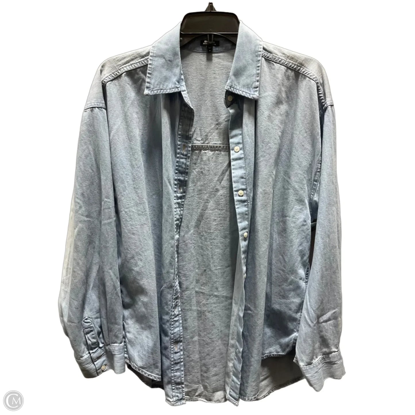 Blouse Long Sleeve By Dkny In Blue, Size: 1x