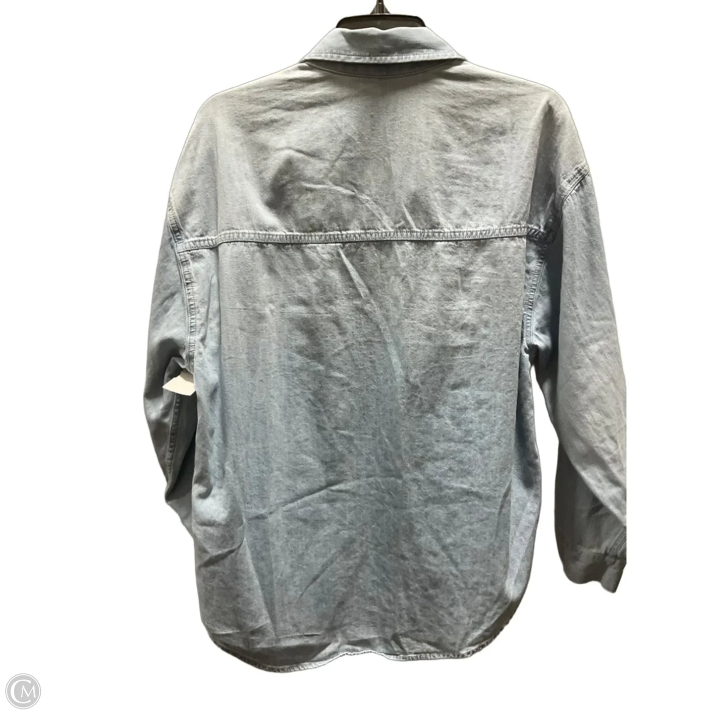 Blouse Long Sleeve By Dkny In Blue, Size: 1x