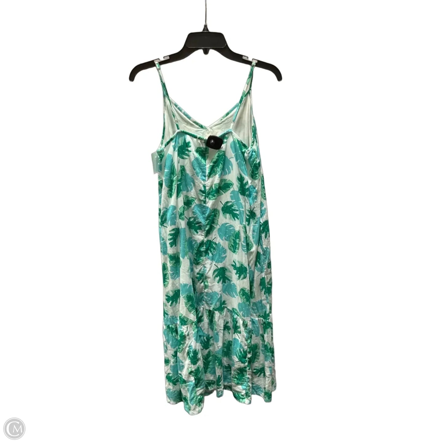 Dress Casual Midi By J. Crew In Green & White, Size: M