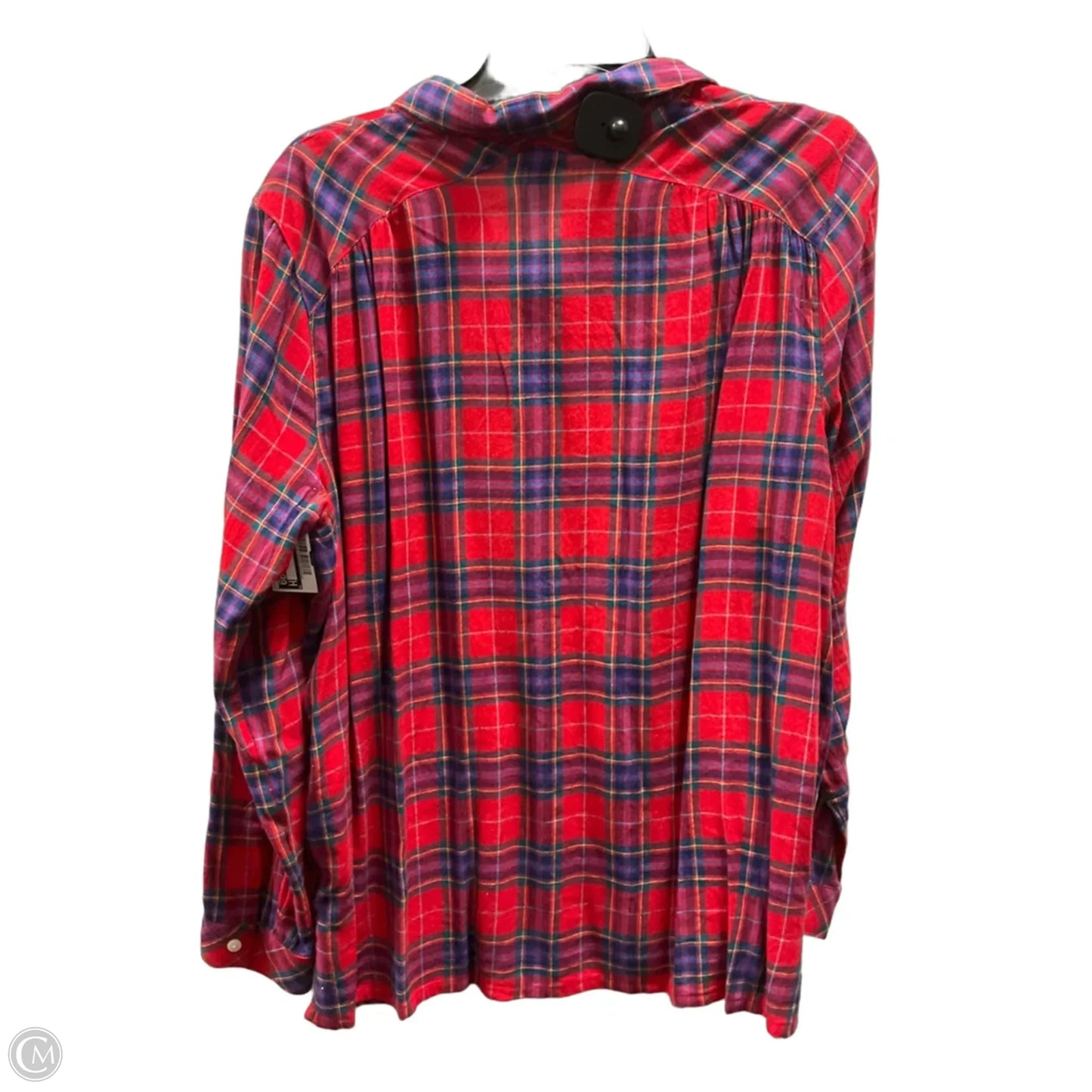 Top Long Sleeve By J. Jill In Plaid Pattern, Size: L