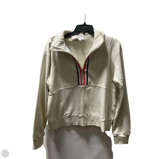 Athletic Top Long Sleeve Crewneck By Evereve In Cream, Size: M