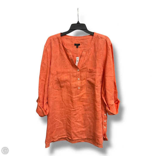 Blouse 3/4 Sleeve By Talbots In Orange, Size: 3x