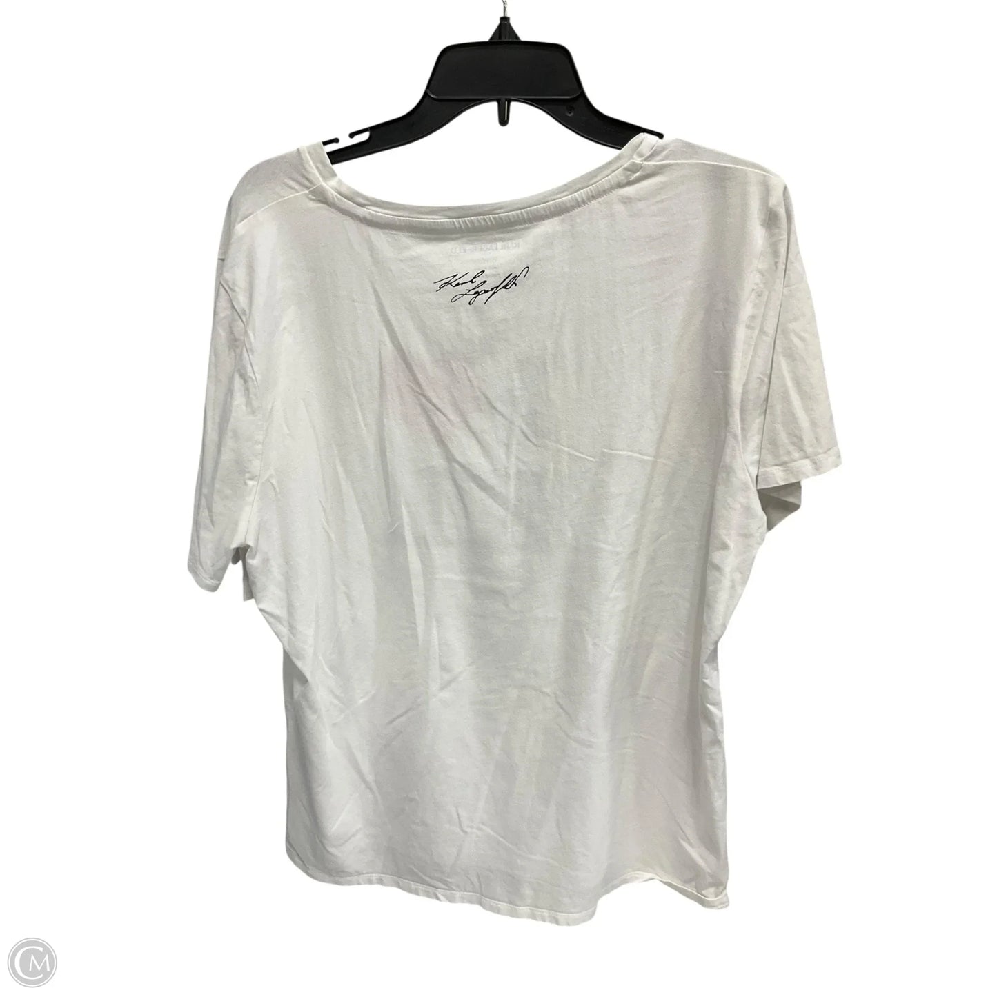 Top Short Sleeve By Karl Lagerfeld In White, Size: Xl