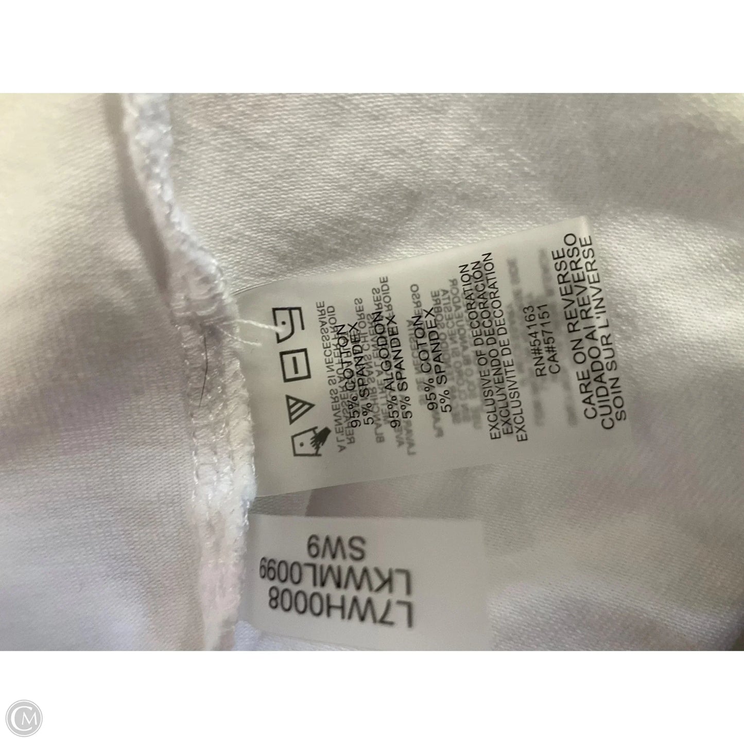 Top Short Sleeve By Karl Lagerfeld In White, Size: Xl