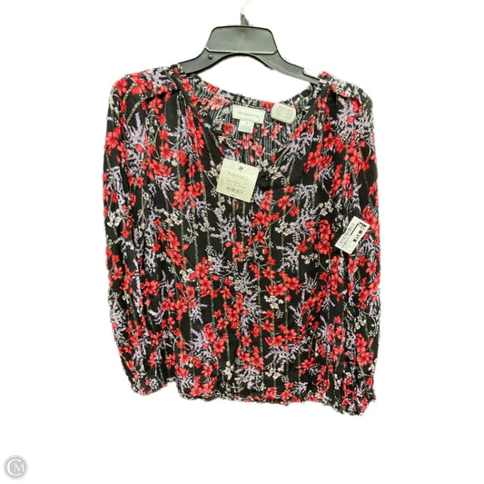 Blouse Long Sleeve By Liz Claiborne In Floral Print, Size: Xs