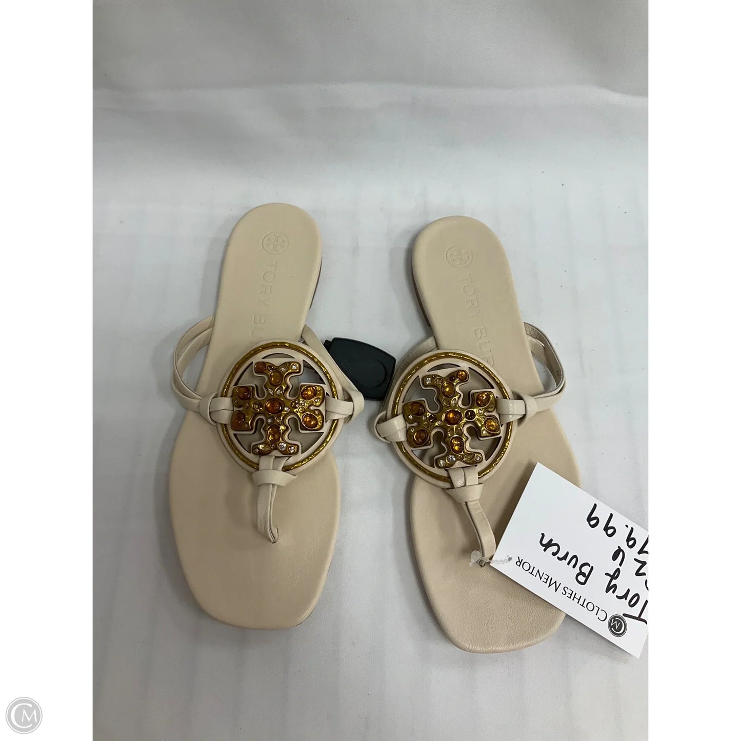 Sandals Designer By Tory Burch In Bronze, Size: 6
