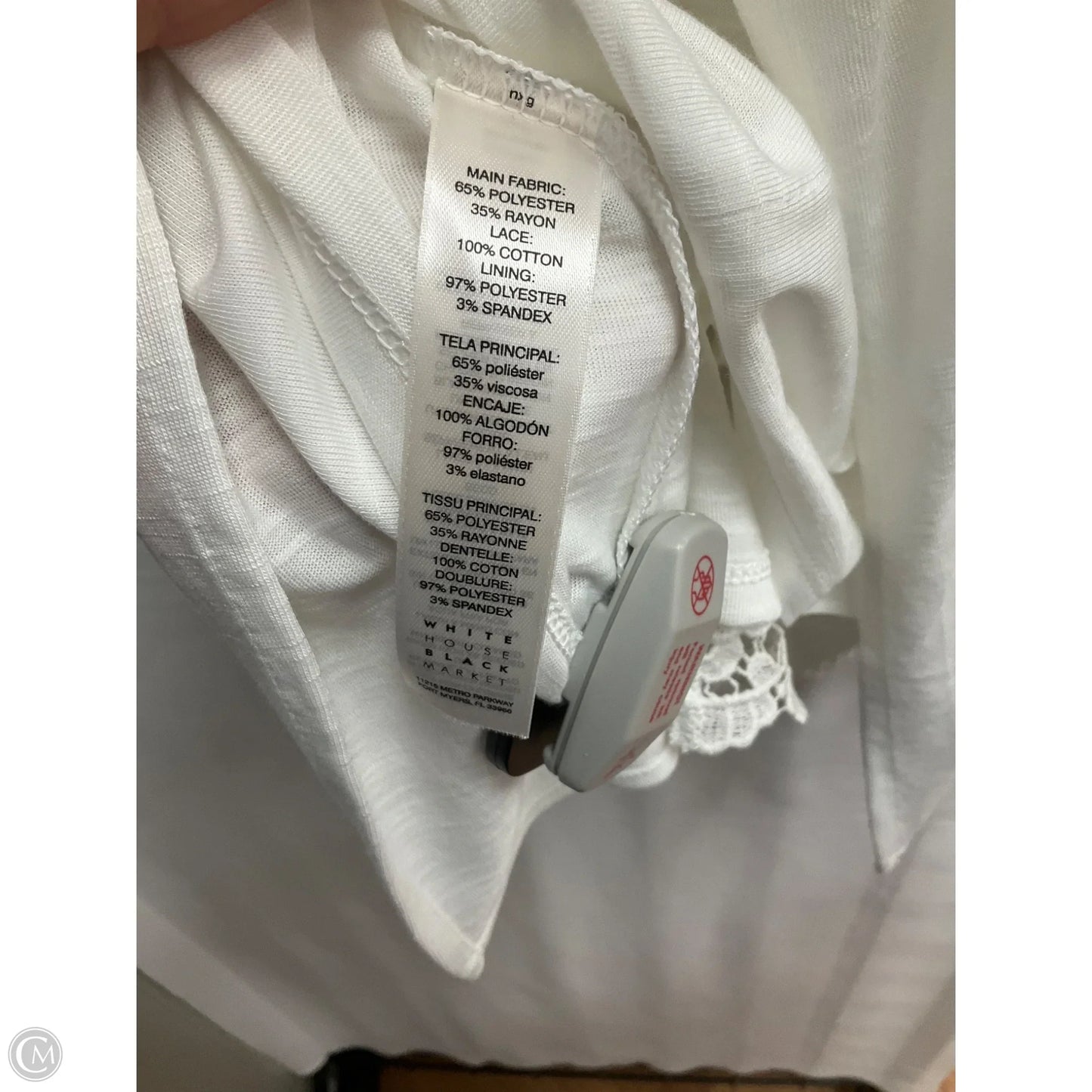 Top Short Sleeve By White House Black Market In Cream, Size: 2