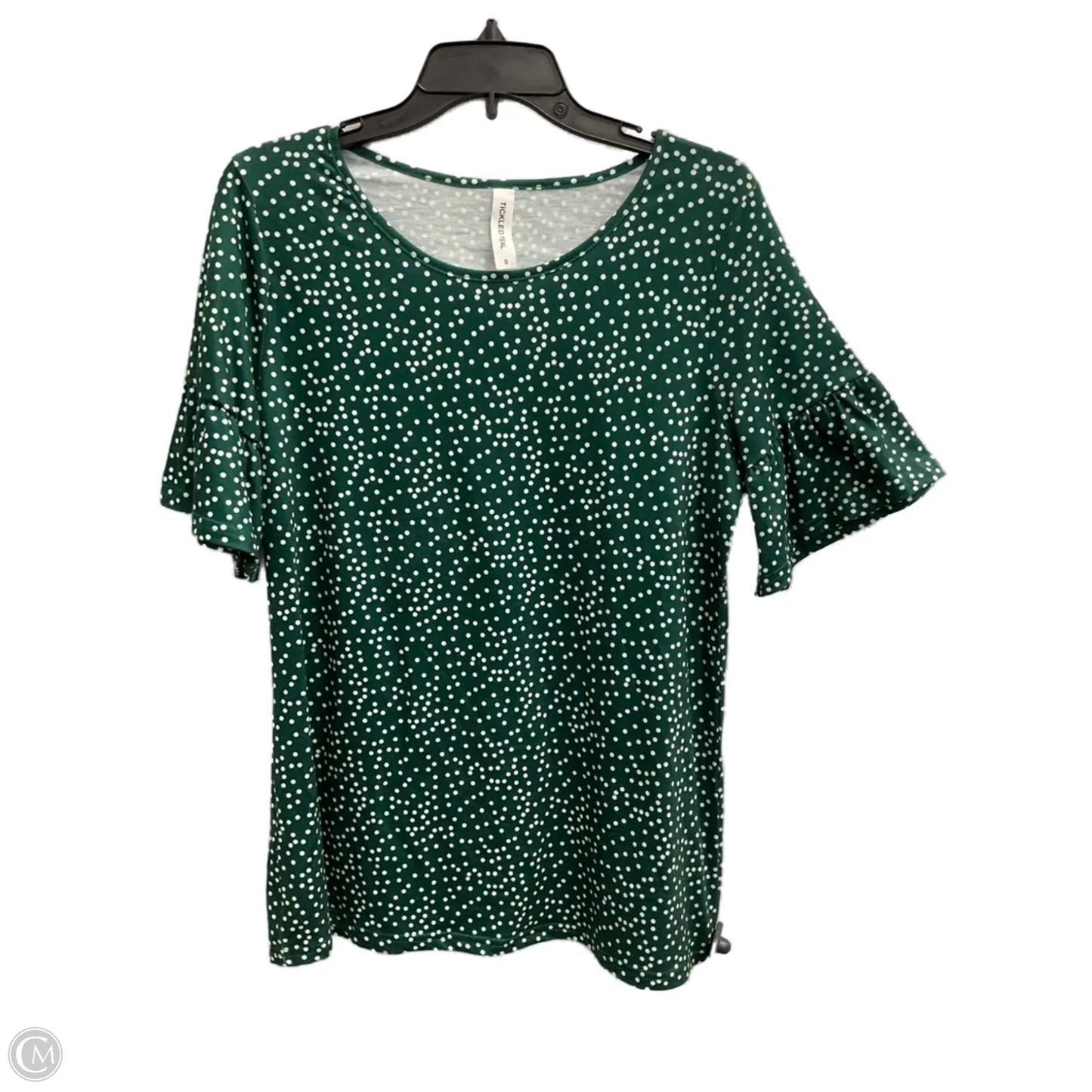 Top Short Sleeve Basic By Tickled Teal In Green & White, Size: S