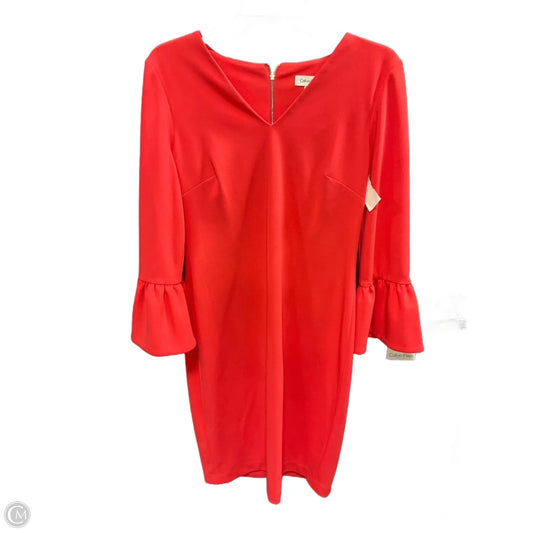 Dress Work By Calvin Klein In Coral, Size: 8