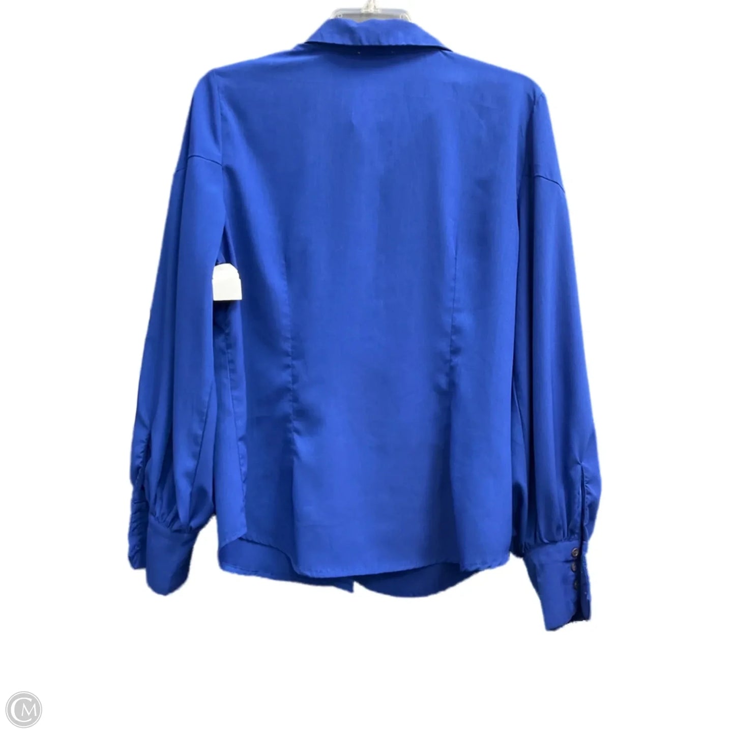 Blouse Long Sleeve By Cece In Blue & Brown, Size: M
