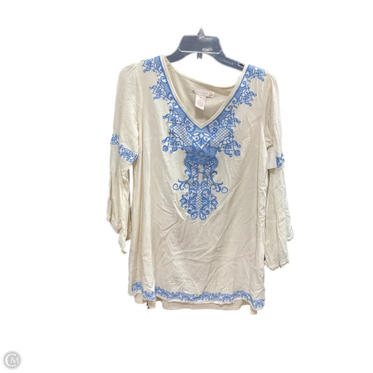 Top Long Sleeve By Flying Tomato In Cream, Size: S