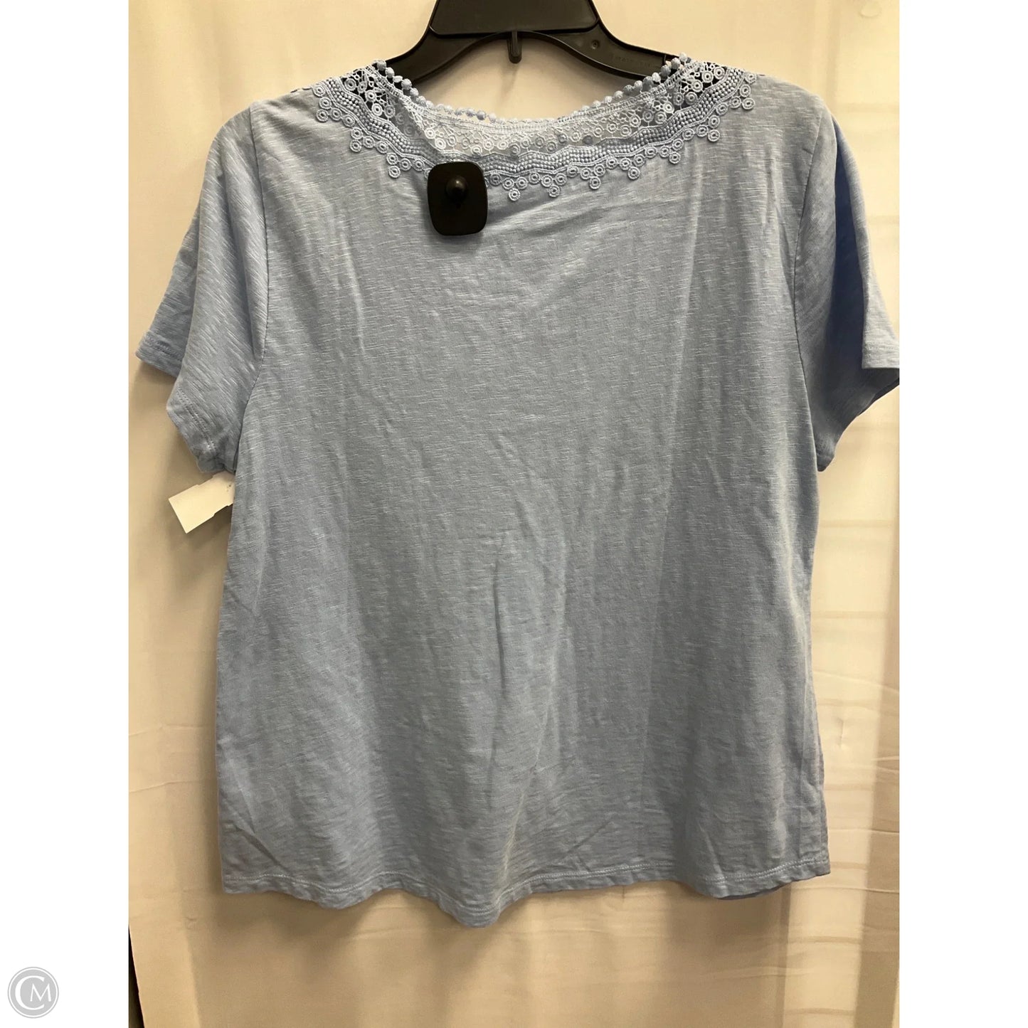 Top Short Sleeve Basic By Talbots In Blue & Brown, Size: Lp