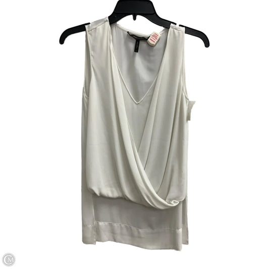 Blouse Sleeveless By Bcbgmaxazria In White, Size: Xs