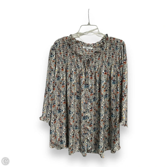 Blouse Long Sleeve By Rose And Olive In Floral Print, Size: 3x