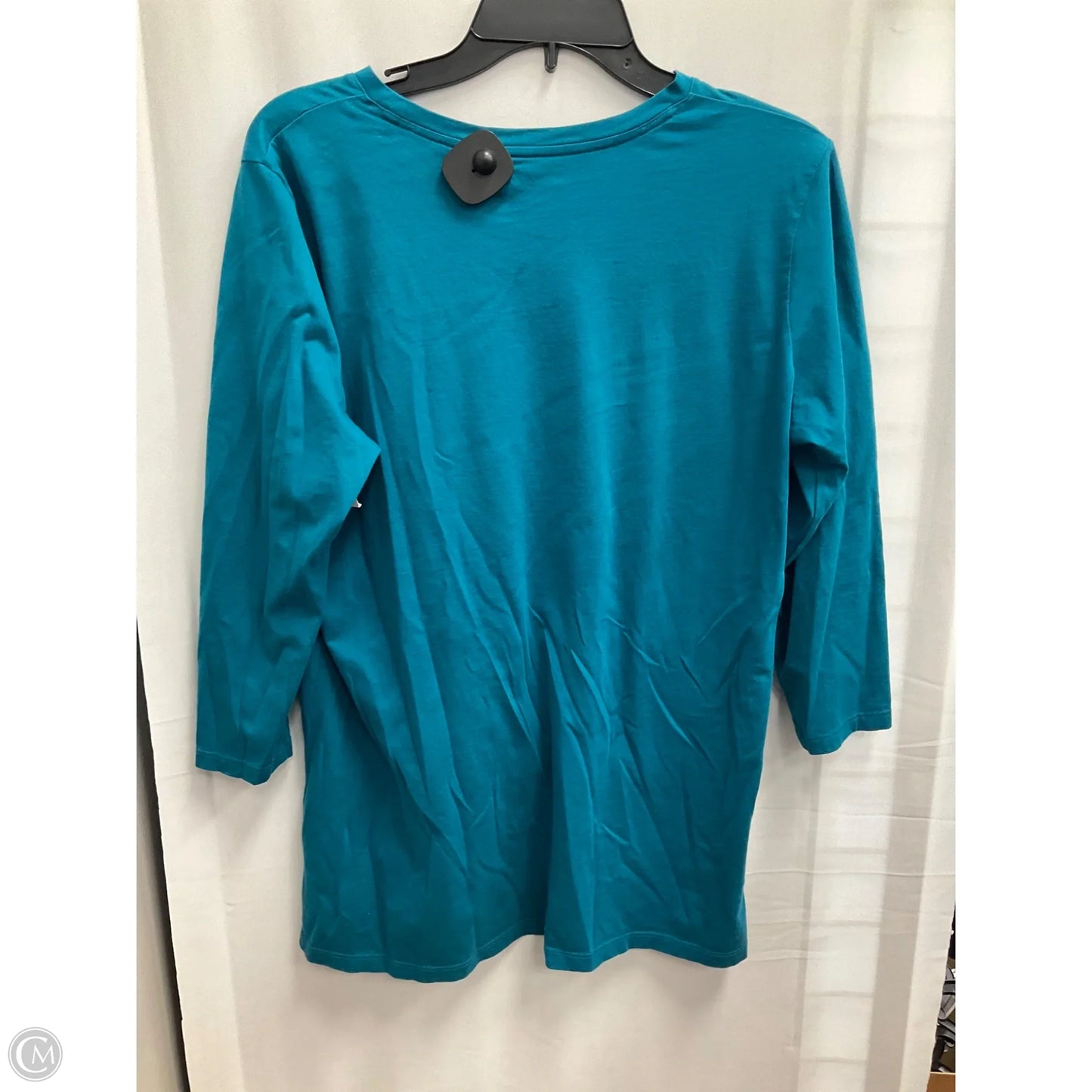 Top 3/4 Sleeve Basic By Lands End In Teal, Size: M