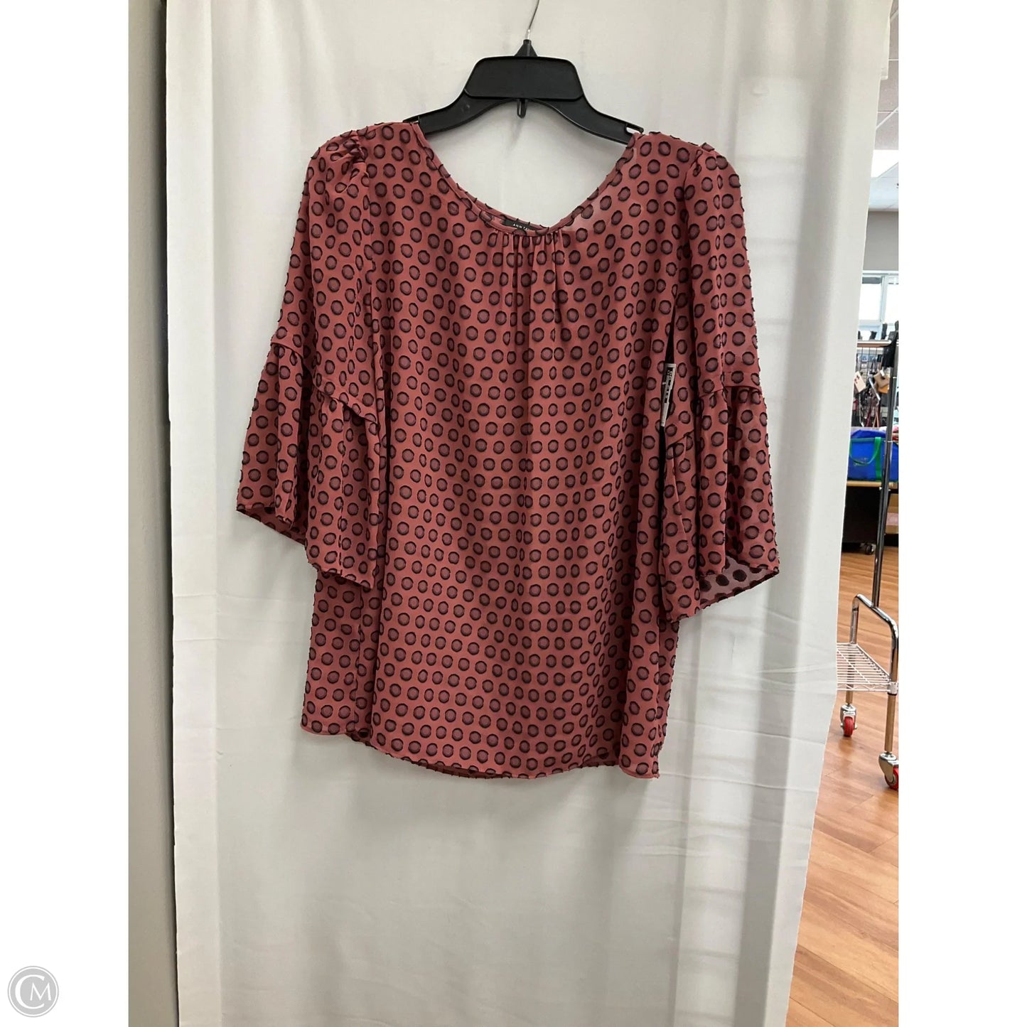 Top Short Sleeve By Ann Taylor In Brown, Size: S