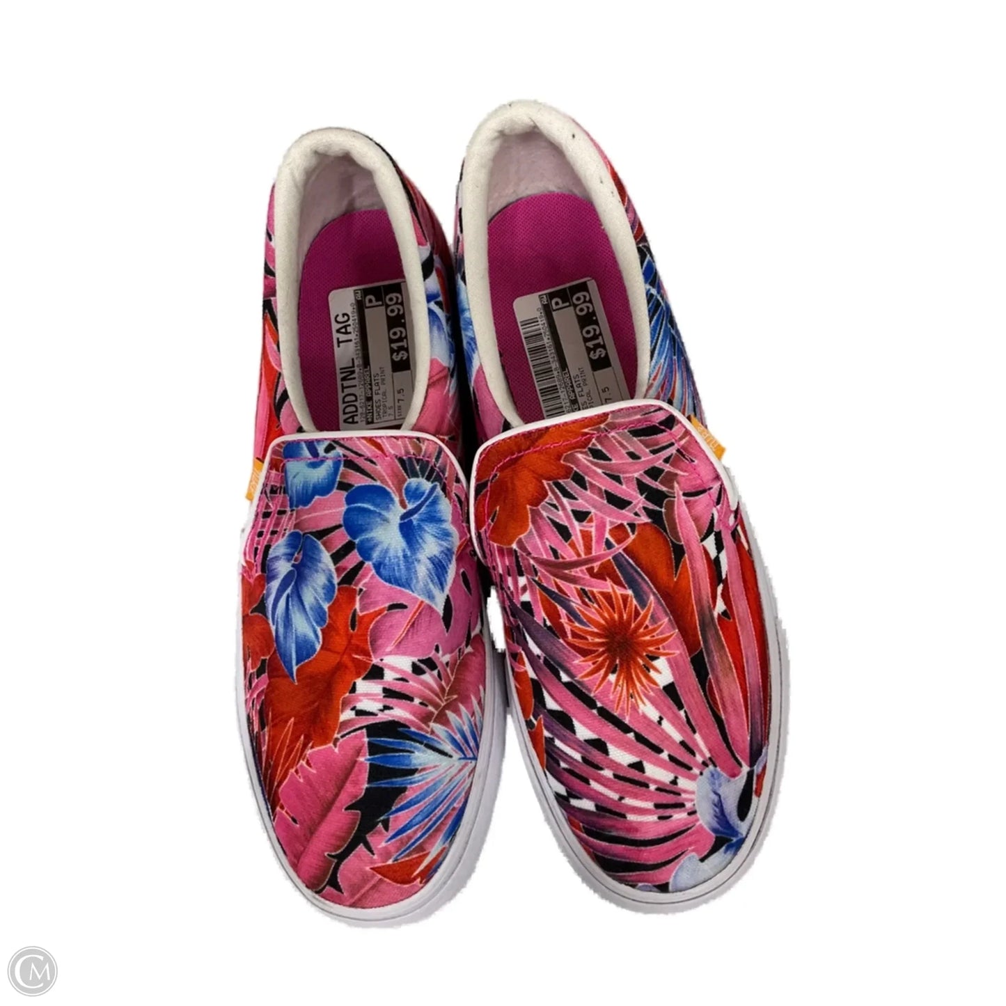 Shoes Flats By Nike Apparel In Tropical Print, Size: 7.5