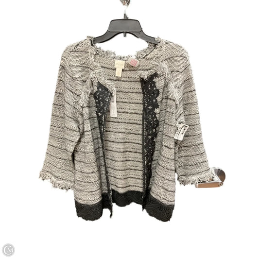 Cardigan By Chicos In Black & White, Size: L