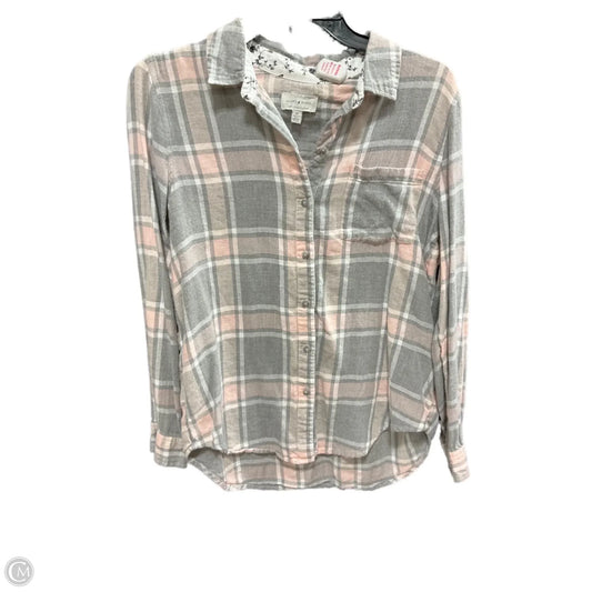 Top Long Sleeve By Lucky Brand In Plaid Pattern, Size: M