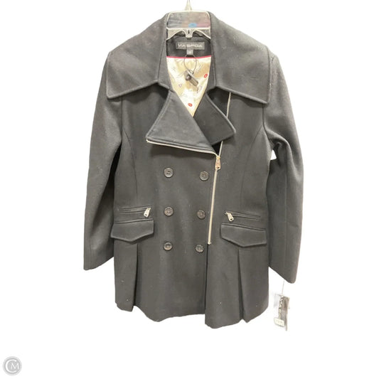 Coat Peacoat By Via Spiga In Black, Size: 14