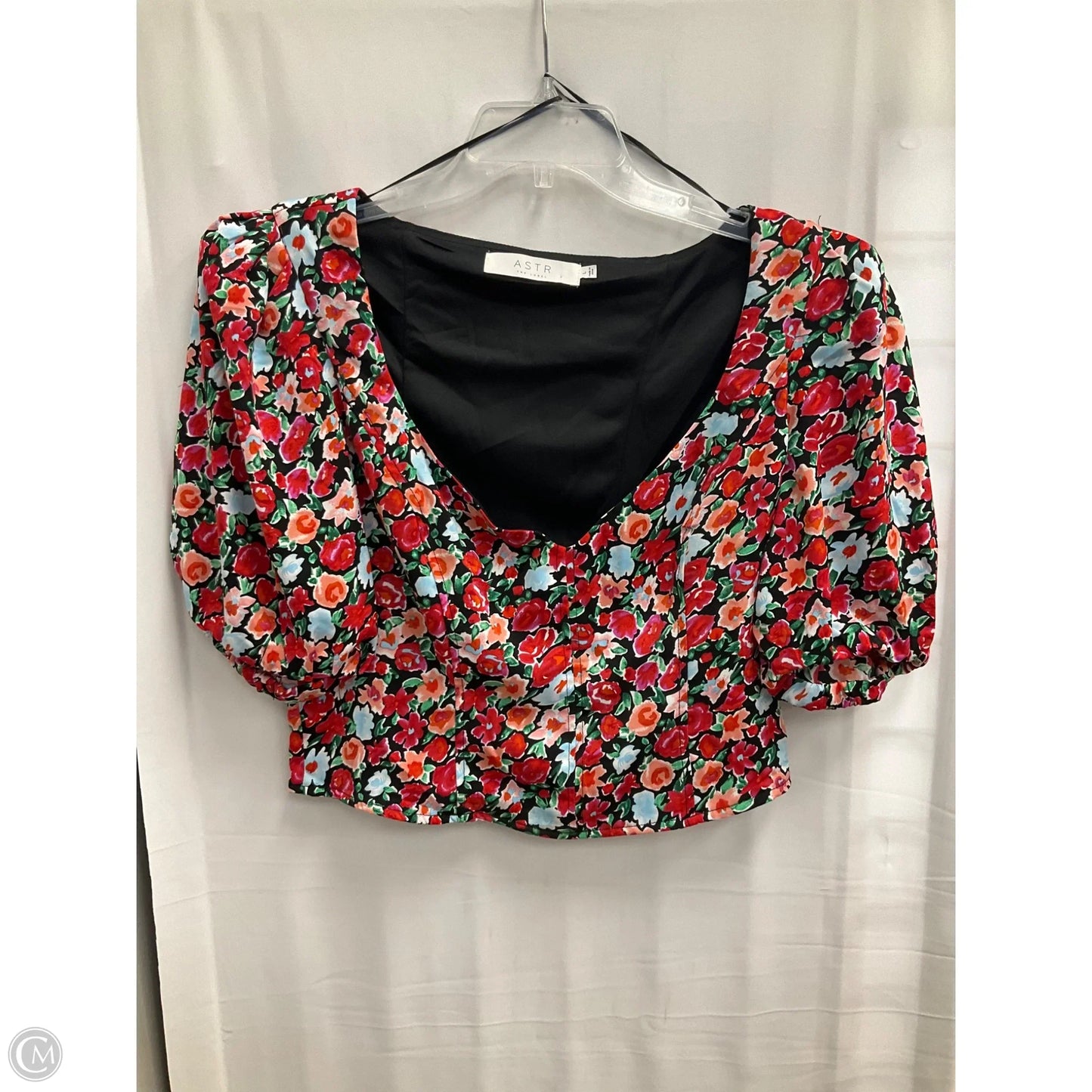Top Short Sleeve By Astr In Floral Print, Size: L