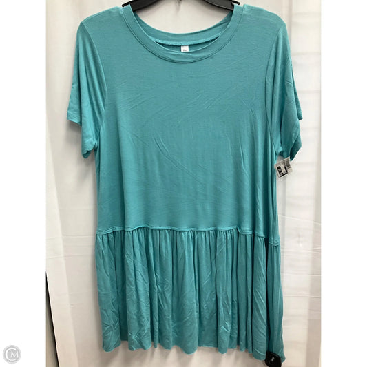 Top Short Sleeve Basic By Zenana Outfitters In Blue, Size: L