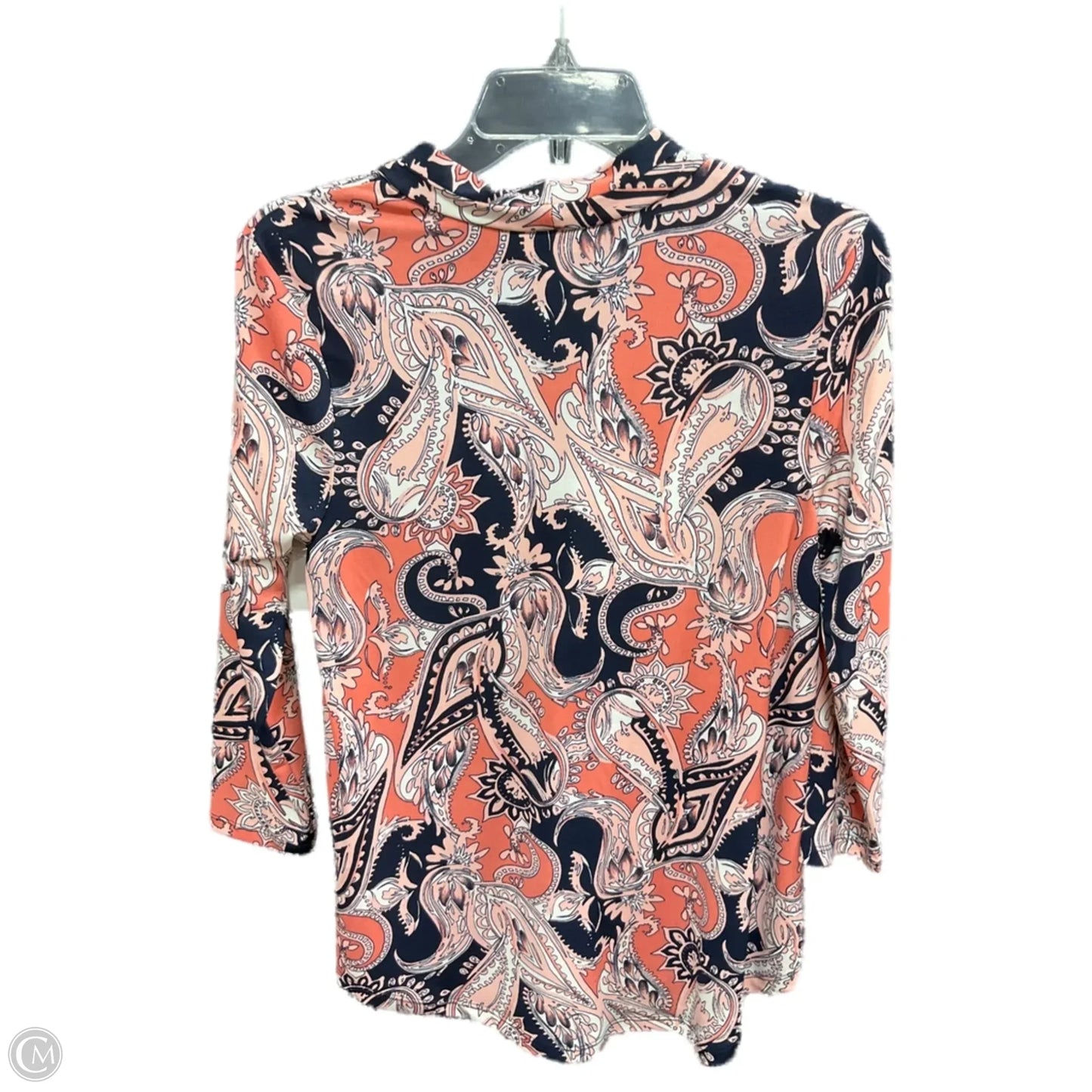 Top 3/4 Sleeve By Charter Club In Paisley Print, Size: S