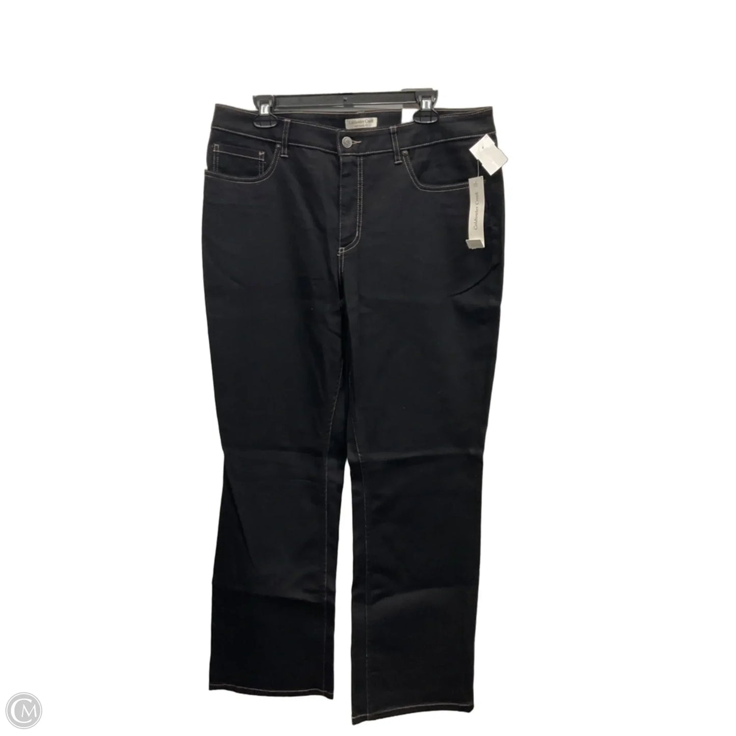 Jeans Straight By Coldwater Creek In Black Denim, Size: 16