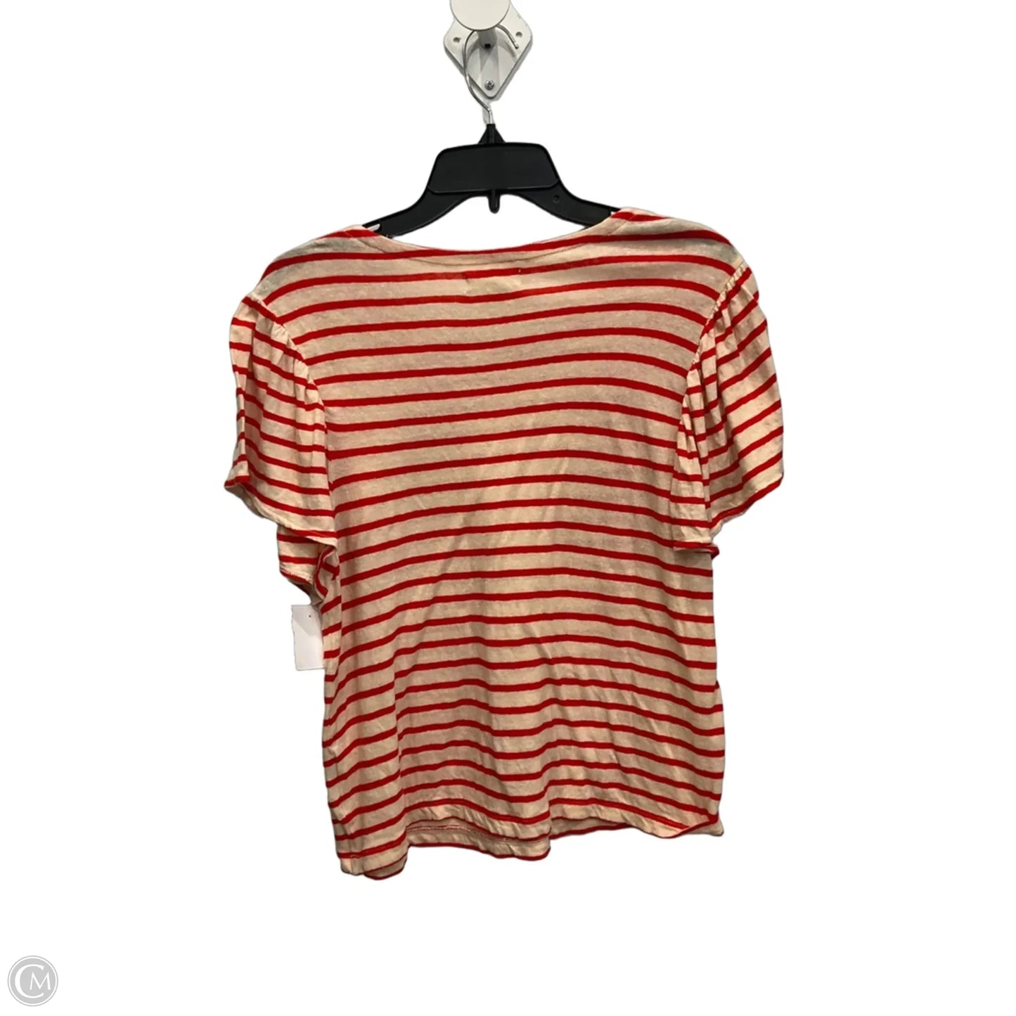 Top Short Sleeve By Madewell In Striped Pattern, Size: M