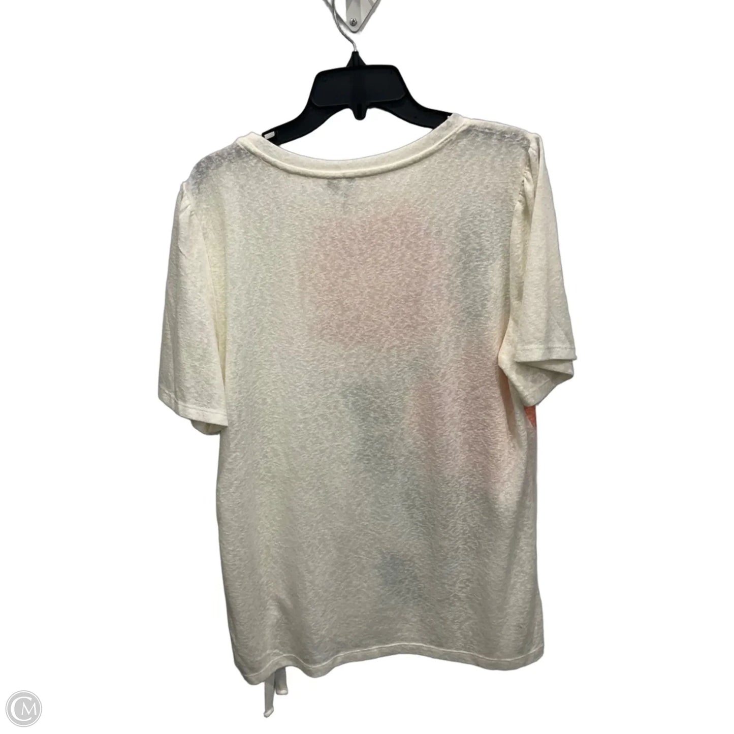 Top Short Sleeve By Cato In Cream, Size: L
