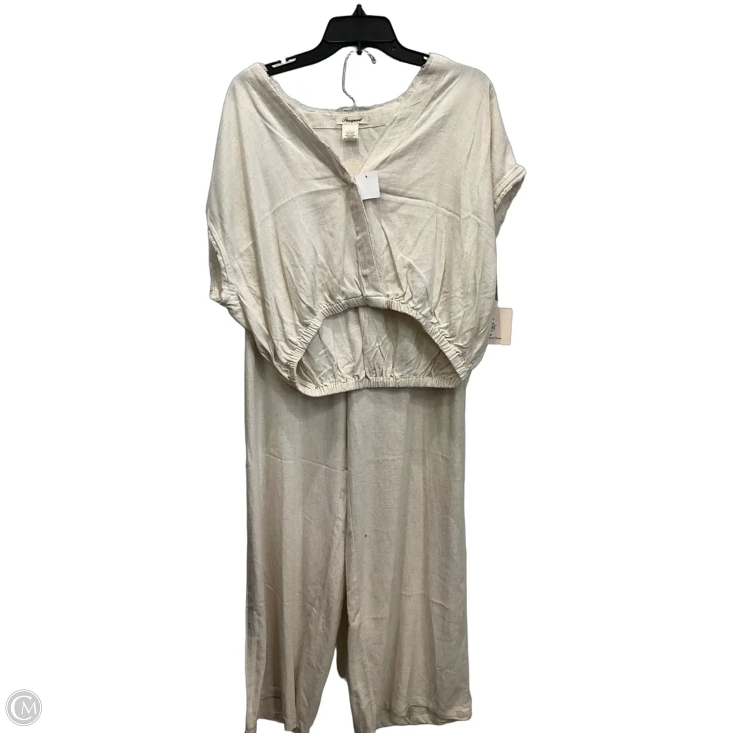 Pants Set 2pc By Passport In Cream, Size: L