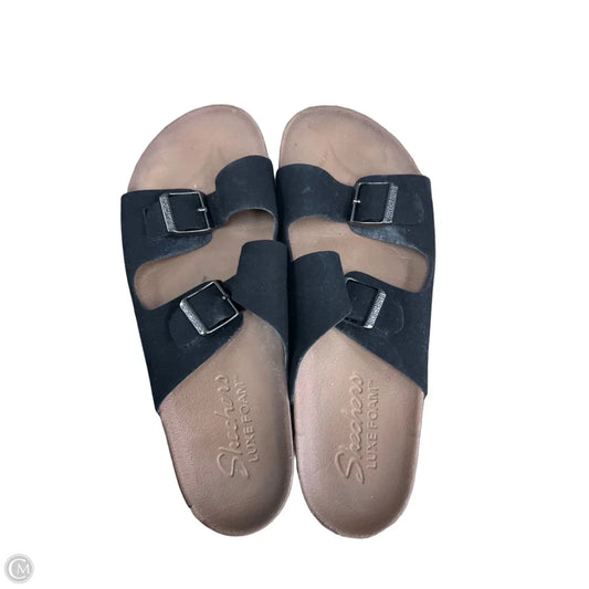 Sandals Flats By Skechers In Black, Size: 10