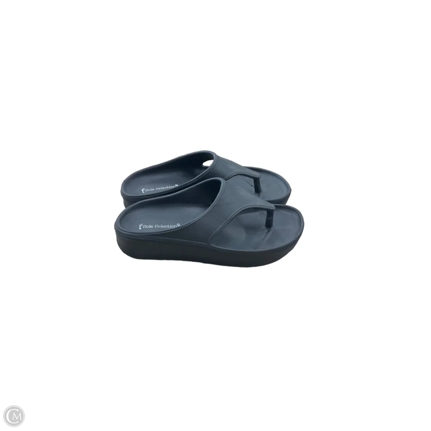 Sandals Flats By Clothes Mentor In Black, Size: 10