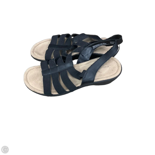 Sandals Heels Wedge By Studio West In Black, Size: 9.5