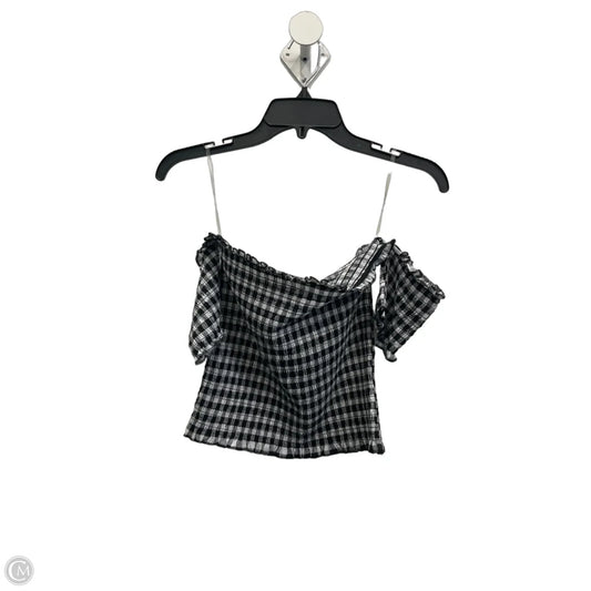 Top Short Sleeve By Clothes Mentor In Checkered Pattern, Size: L