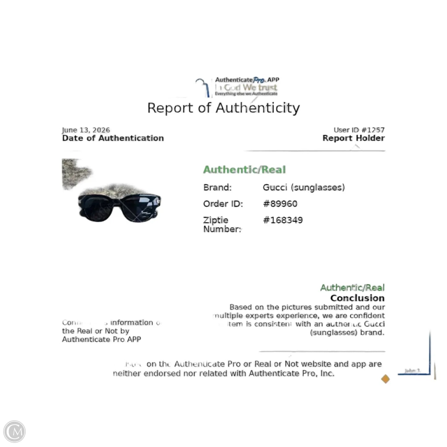 Sunglasses Luxury Designer By Gucci, Size: