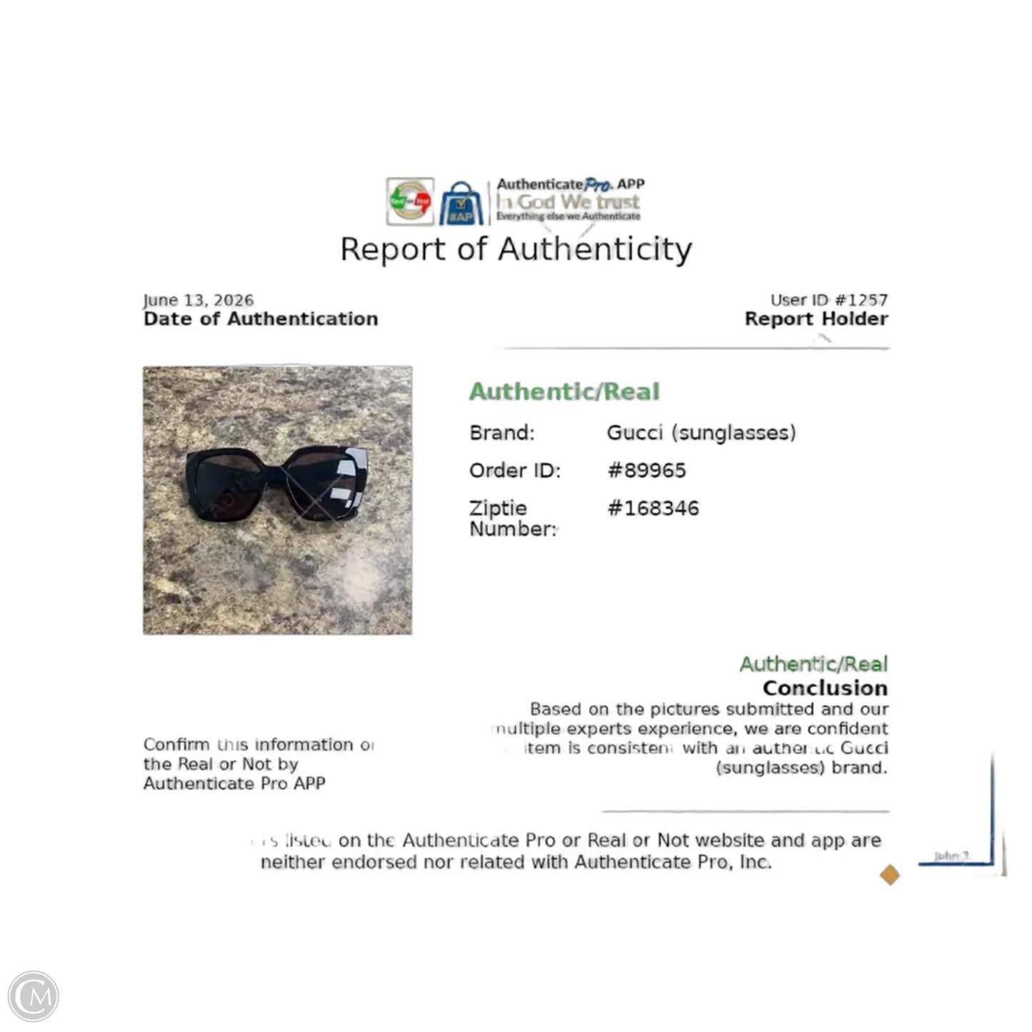 Sunglasses Luxury Designer By Gucci, Size: