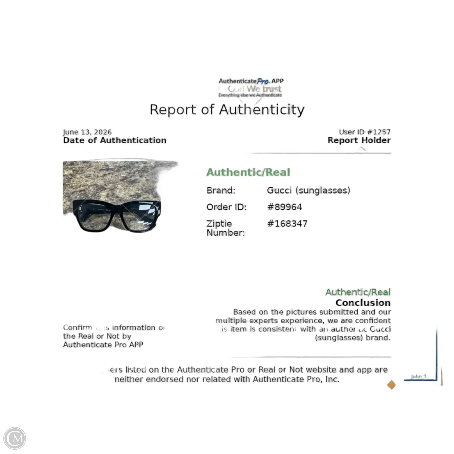Sunglasses Luxury Designer By Gucci, Size: