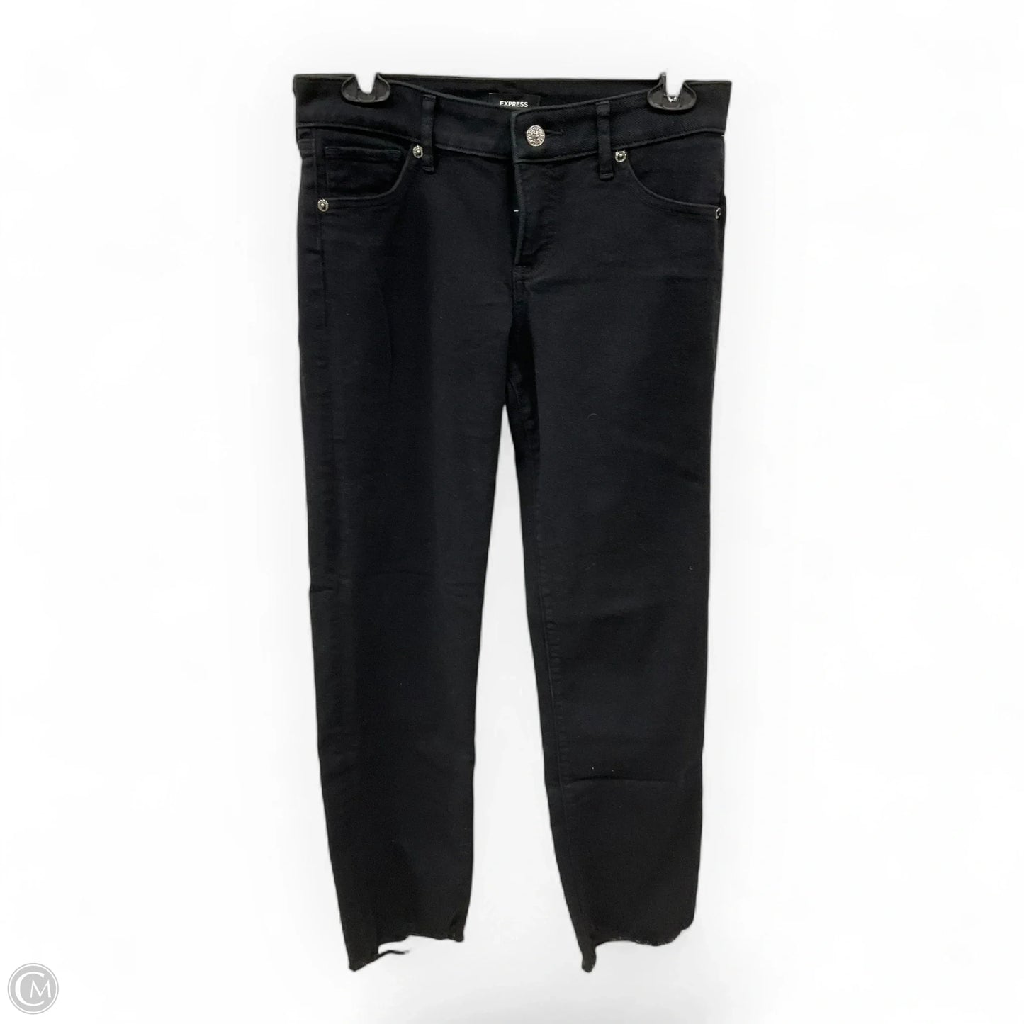 Jeans Straight By Express In Black Denim, Size: 2